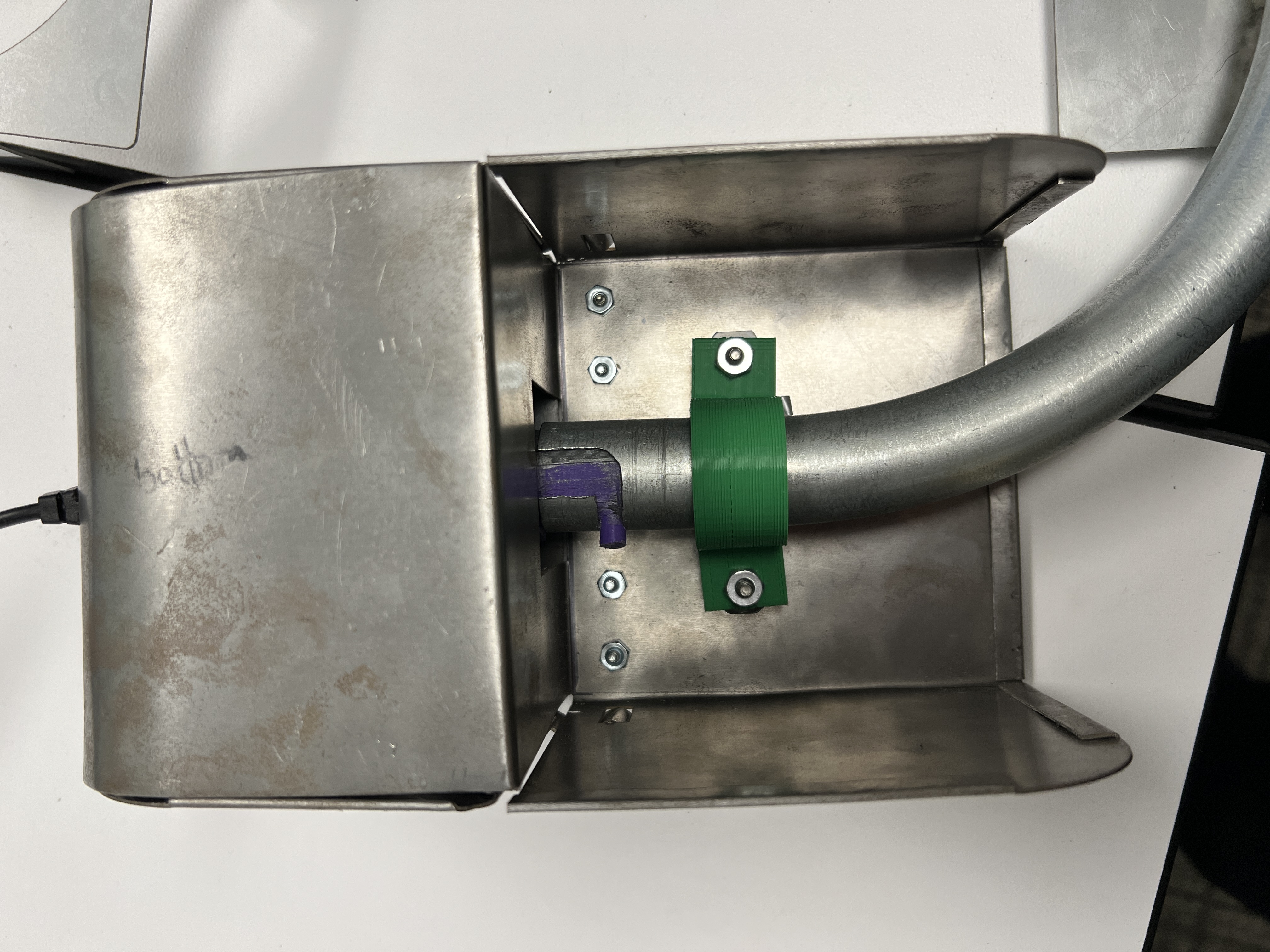 Bottom of housing with pipe attached